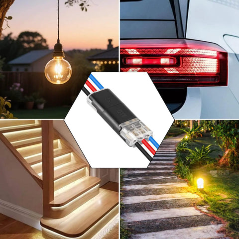 50 Pcs LED No Solder No Strip Terminal Block D3 connector for vehicle audio, LED strips, and wiring projects, 20-24 AWG compatible
