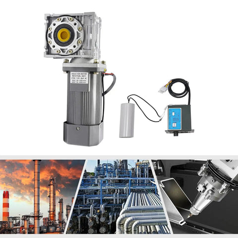 AC 110V 370W Worm Gear Reducer Motor With Speed Controller 1 To 50 Reduction Ratio Gearmotor adjustable speed motor with control unit