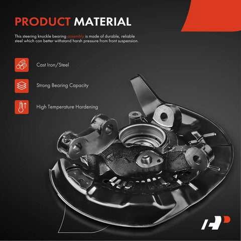 Front Left Steering Knuckle And Wheel Bearing Hub Assembly For Toyota Highlander 2008 2010 2011 2013 AWD Driver Side Gas Only V6 3 5L Replacement Part Built To Last Easy Install, made of cast iron/steel with high temperature hardening
