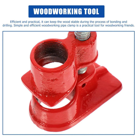 Lightweight 1/2 Inch Quick Release Pipe Clamp for Woodworking and Wood Gluing, Red Heavy Duty Workholding Tool for DIY Carpenters