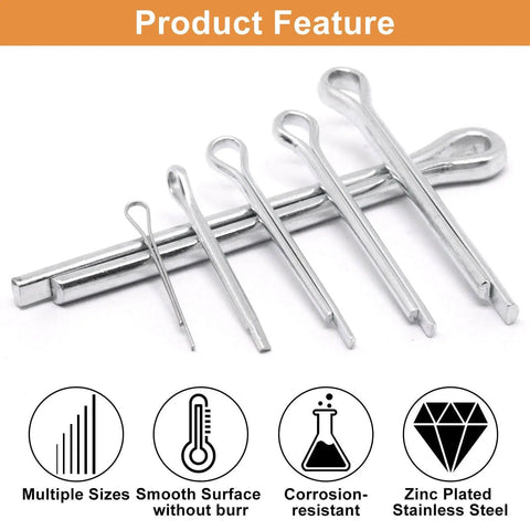 230 Piece Cotter Pin Set With Six Sizes Stainless Steel Hairpin Fasteners For Automotive Work Lawn Mowers And Small Engines M1x16