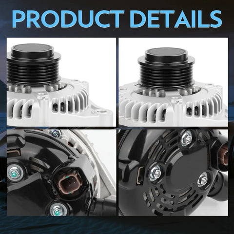 Beefed Up 130 Amp High Output Alternator Replacement For Odyssey V6 3 5L 2014 2015 2016 2017 Drop In Fit Replaces 11775 11775N 40052718R 31100RV0A11RM 1042118520 close-up.