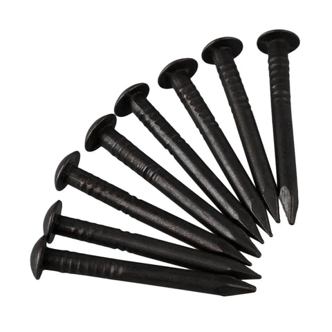 Black Copper Round Head Wood Nails Antique Copper Decorative Nails For Furniture, 22mm Long, arranged in a fan shape