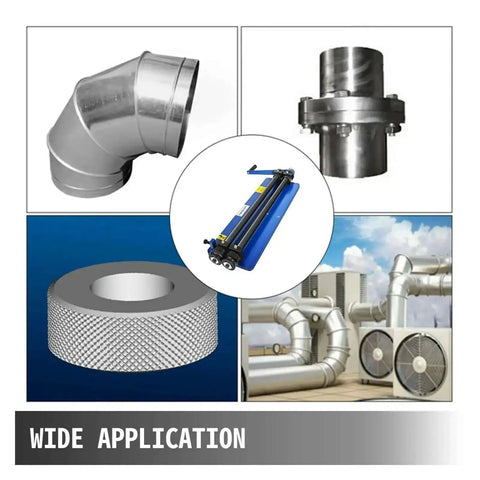 Heavy Duty 18 Inch Sheet Metal Bead Roller With Six Die Sets for Strengthening Ribs, showing wide application in metal fabrication.
