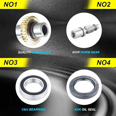 NMRV030 Worm Gearbox Components, featuring quality worm gear, 20CR worm gear, C&U Bearings, KSK Oil Seal for NEMA23