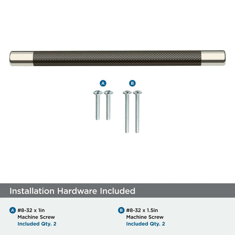 Contemporary 8-Inch Center-To-Center Cabinet Pull in Polished Nickel Gunmetal Finish for Cabinets and Drawers, Esquire Series, 1 Pack