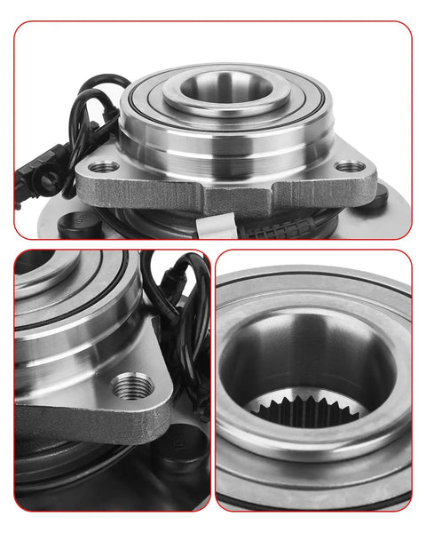 2 Pack 515096 Front Wheel Hub Bearing Assembly For Chevy Silverado 1500 And GMC Sierra 1500 2007 To 2013 6 Lug With ABS