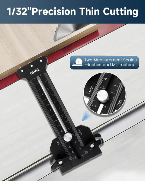 Triple Pulley Thin Rip Jig For Table Saw And Router Table, CNC precision tool for narrow strip cuts, 3-pulley design.
