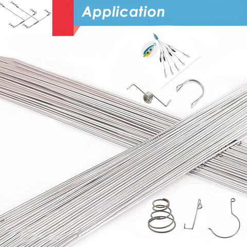 Stainless steel spring wire bundle, 50 cm length, 0.2 mm diameter, full-hard straight wire, 40 pcs for fishing tackle