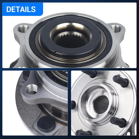 Close-up view of Front Wheel Bearing And Hub Assembly 5 Lug 513374 Direct Fit Compatible With Hyundai Sonata 2015 2019.