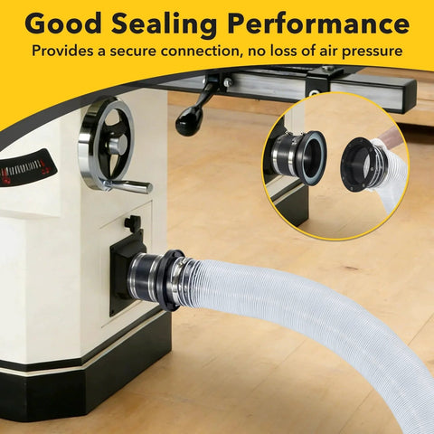 Magnetic Dust Collection Fittings For 4 Inch And 2.5 Inch Dust Collectors Quick Connect Vacuum Hose To Machinery Ports Dual Size Installed