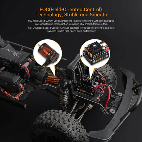 Smart App Controlled 1 To 10 Crawler ESC And Sensored Brushless Motor Combo For Off Road RC Trucks, components close-up view.