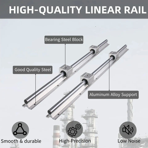 Two Piece SBR20 Linear Rail Kit 300mm With Four SBR20UU Bearing Blocks For CNC Machines Pro Grade Rails And Blocks Set