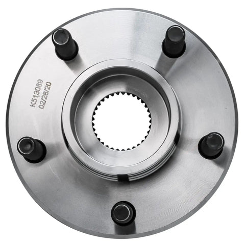 Front Or Rear Wheel Bearing Hub Assembly Set 2 Pack Fits Concorde New Yorker 300M Dodge Intrepid Eagle Vision Plymouth Prowler Left Or Right 5 Lug 3 Bolt Triangular Flange Non ABS, showing 5-lug hub on white background