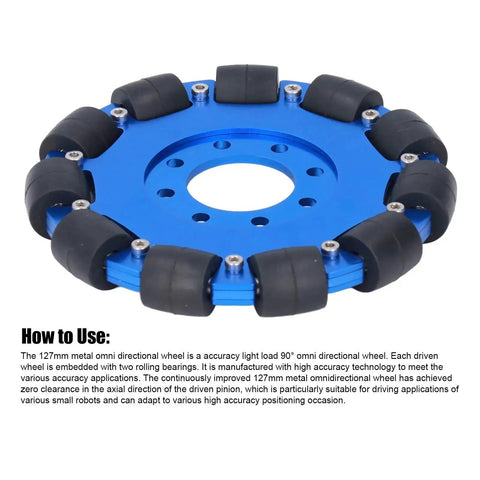 Five Inch Omnidirectional Aluminum Alloy Hub Wheel For Robot DIY Single Wheel M5604 0014 0127 Precision Machined Omni Wheel