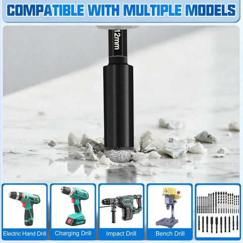 Close-up of Diamond Drill Bits Set 30 Piece Pro Grade Masonry Bit Set With Premium Carbide Bits For Concrete drilling marble