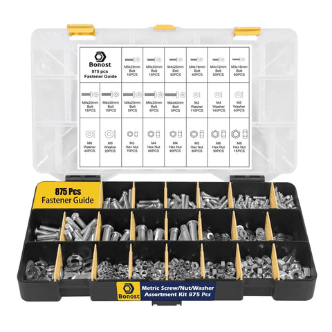 Open kit showing Do It All Concrete Screw And Fastener Kit 1625 Piece Assortment With Concrete Screws Nuts Bolts Washers And Wood Screws In A 3 Tray Organizer The Handy Toolbox Must Have For DIY Home And Carpentry Projects.