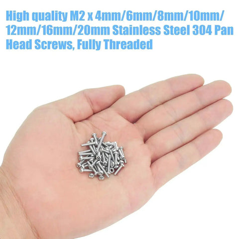 310 Piece Stainless Steel 304 Phillips Pan Head Bolts Screws Nuts Kit With M2x4mm M2x6mm M2x8mm M2x10mm M2x12mm M2x16mm M2x20mm in hand
