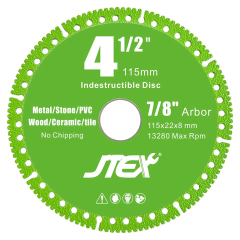 Indestructible Four And A Half Inch Beast Diamond Cutting Disc For Angle Grinder Seven Eighths Inch Arbor Multi Material