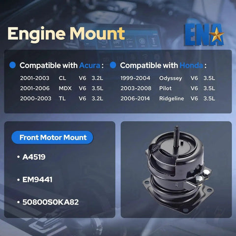 Front Engine Motor Mount For Honda Odyssey Pilot Ridgeline And Acura MDX 3.5L V6 MFI MPI Replacement A4519 EM9441