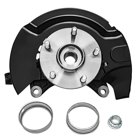 Front view of Front Left Steering Knuckle And Wheel Hub Bearing Assembly For 2004 2005 2006 Toyota Camry 2.4L Driver Side Replacement