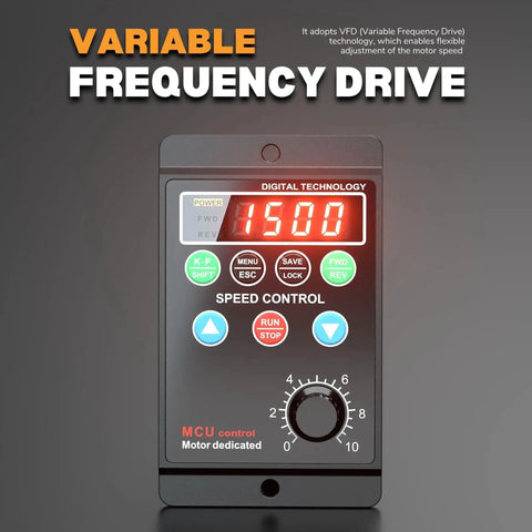 750W VFD Variable Frequency Drive 110-220V Input Converts Single Phase To 3 Phase Output For Spindle Lathe CNC Milling Display