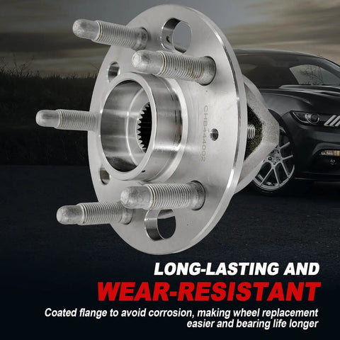 Pair 513288 Front Or Rear Wheel Bearing Hub Assembly That Fits Malibu 2013 2015 Impala 2014 2017 CTS XTS 2013 2017 Lacrosse Regal 2011 2017 Terrain 2010 2017 Five Lug, close-up view with coated flange