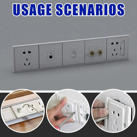 Illustrated usage scenarios for Nylon Spacer Go-To Assortment Kit 270Pcs For M3 To M6 Screws with switches and receptacles.
