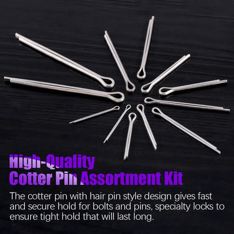 110Pcs 304 Stainless Steel Cotter Pin Clip Fastener Assortment Kit For Auto Mechanics And Small Engine Repair Heavy Duty Corrosion Resistant Durable Easy To Fit Multiple Sizes