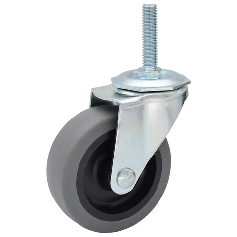 3-Inch Thermoplastic Rubber Caster Wheel With 3/8-16 Threaded Stem, 1-1/2 Inch Length, Heavy Duty Swivel Wheel, Oil And Chemical Resistant