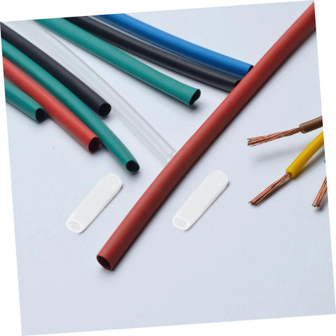 Clear Plastic Screw Covers End Caps Set For Thread Protection And Cable Shielding Round Tube Bolt Caps shown with wires