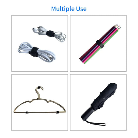 Six Inch Black Reusable Cable Ties For No Fuss Multi Purpose Cord Organization And Cable Management With Hook And Loop Fasteners Ideal For Home Office Data Centers And Tech Setups 60 Pack used for organizing cables, wires, hanger, and umbrella.