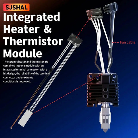 Plug-and-Play Hotend Replacement Kit For P1P And P1S 3D Printer Hardened Steel 0.4mm Nozzle, Ceramic Heater, Cooling Fan, Thermistor