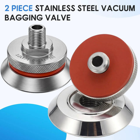 Two Piece Vacuum Bagging Valve Kit With Quick Disconnect Fittings For Vacuum Bagging Composites High Temperature Disconnect