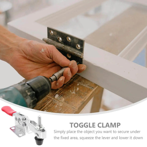 Heavy Duty Quick Toggle Clamps Horizontal Downward Push Metal Hand Tools for DIY Workholding and Woodworking Fixtures Anti Rust
