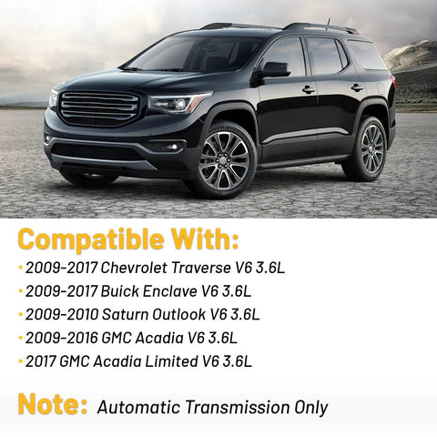 Side view of a dark SUV compatible with Direct Fit Engine Motor Mount Replacement For 2009 To 2019 Traverse Enclave Acadia Saturn 3 6L Automatic Transmission OE Replacement A5444 A5548HY A5549HY A5458HY Durable Easy Install For A Quiet Smooth Ride.