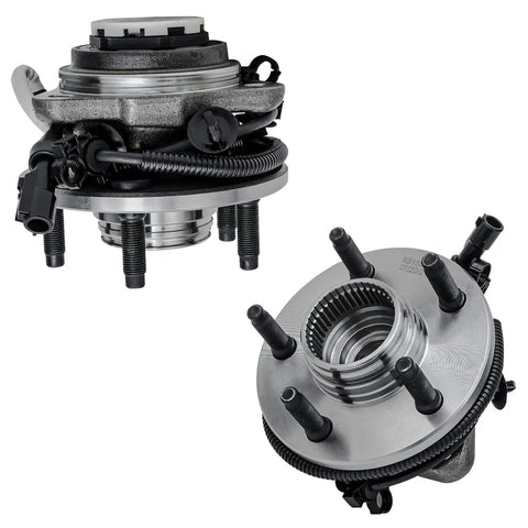 Front Wheel Hub And Bearing Assembly Kit With Inner And Outer Tie Rods, Sway Bar Links, And Lower Ball Joints For Ford Ranger And Mazda B4000 1998 To 2000 4WD ABS 10 Piece Replacement Set close-up view
