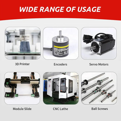 Wide range of usage for 15mm to 20mm bore aluminum flexible shaft coupler with CNC machines, 3D printers, encoders, and servo motors.