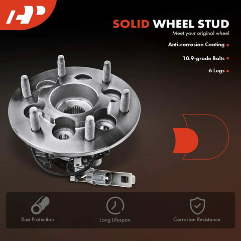 Front Right Wheel Bearing And Hub Assembly With ABS For Chevrolet Colorado 2004 2008 And GMC Canyon 2004 2008 Plus Isuzu i 350 2006 And i 370 2007 2008 4WD 6 Lug Compatible