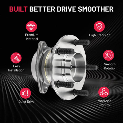 Rear Wheel Bearing And Hub Assembly 2 Pack For Mazda CX 9 2007 Through 2015 5 Lug Compatible Replacement Kit product image