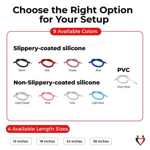 Go To Heavy Duty Non Collapsible Premium Silicone Vacuum Hose With Quarter Inch Inner Diameter And Eighteen Inch Length Includes Male Quick Disconnect Fitting Matte Black Tubing For Precision Vacuum Tools And Accessories color and size options