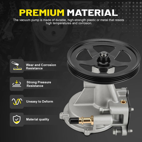 Brake vacuum pump with black pulley for 2014–2020 Cadillac Escalade and GM SUVs.