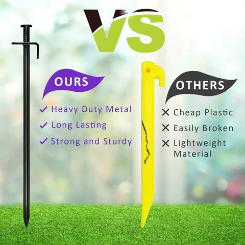 Comparison of heavy-duty metal tree stake and lightweight plastic stake for All In One Steel Tree Stake Kit For Young Trees