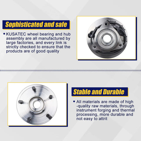 Drop In Front Wheel Hub And Bearing Assembly 515073 For Dodge Ram 1500 2002 2003 2004 2005 5 Lug ABS Front Left Or Right Replacement Easy Install Durable Wheel Hub Bearing Kit close-up view