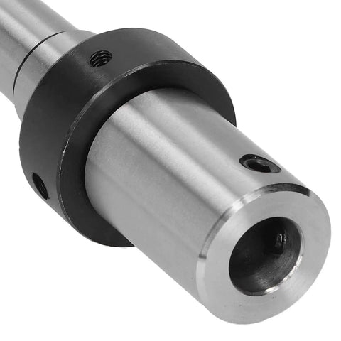 Close-up of Annular Cutter Arbor MT3 Morse Taper to Three Quarter Inch Weldon Shank with Coolant System in steel construction