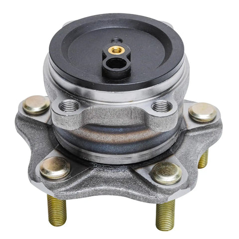 Top view of Pair Rear Wheel Bearing And Hub Assembly For Mazda 3 2014 2015 2016 2017 2018 3 Sport Mexico Built Models 5 Lug With ABS Sensor Cap Flange Rear Left And Right