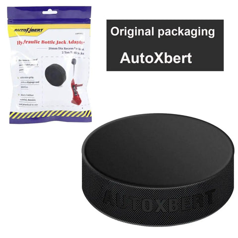 Heavy Duty Bottle Jack Pad Adapter Rubber With 29mm Hole And 1 1/8 Inch Recess On Bottom Jacking Point, packaging and product