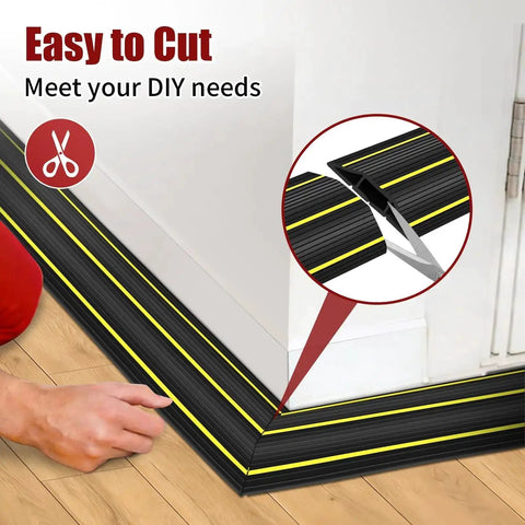 6 Ft Floor Cable Cover With Three Large Cord Channels For Wires On The Floor Beefy Heavy Duty PVC Duct installed along baseboard