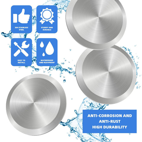 Six 2-inch sanitary tri-clamp end caps, brushed stainless steel (304 SS), for tri-clamp fittings.
