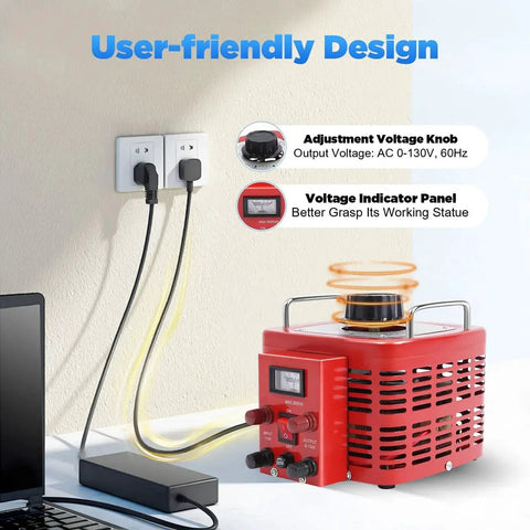 Beefy 3000W Variac Transformer With 0 To 130V Output 3000VA Metered Voltage Regulator showing voltage indicator panel